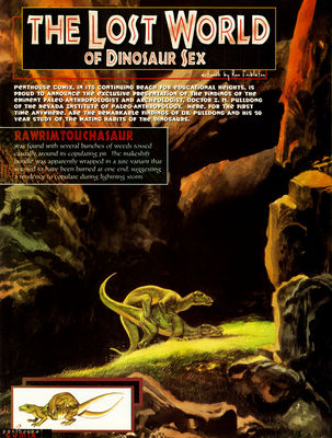 The Lost World of Dinosaur Sex 1
art by Ron Embleton
Keywords: comic;penthouse;dinosaur;hadrosaur;male;female;feral;M/F;from_behind;humor;ron_embleton