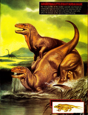 The Lost World of Dinosaur Sex 2
art by Ron Embleton
Keywords: comic;penthouse;dinosaur;theropod;tyrannosaurus_rex;trex;male;female;feral;M/F;from_behind;humor;ron_embleton