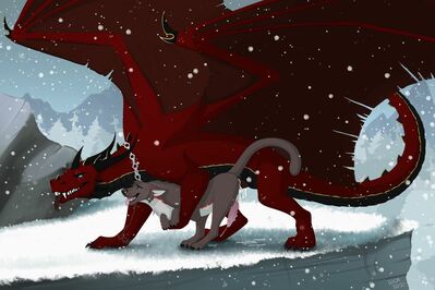 Snowy Encounter
art by luca
Keywords: dragon;furry;canine;feline;hybrid;male;feral;M/M;penis;from_behind;anal;spooge;luca