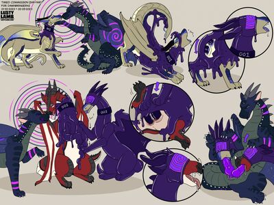 Skullreaper and Dawnbringer (Wings_of_Fire)
art by lustylamb
Keywords: wings_of_fire;skywing;hybrid;dragon;dragoness;male;female;feral;M/F;bondage;penis;oral;hypnotism;closeup;spooge;lustylamb
