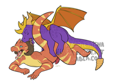 Fun With Spyro
art by magpiehyena
Keywords: videogame;spyro_the_dragon;dragon;spyro;male;anthro;M/M;penis;from_behind;anal;spooge;magpiehyena