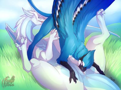 Dragoness and Blue Jay
art by maim
Keywords: bird;avian;blue_jay;dragoness;female;feral;lesbian;vagina;69;oral;maim;frisky_ferals