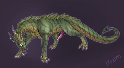 Feral Green Dragon
art by maim
Keywords: dragon;feral;male;solo;penis;spooge;maim