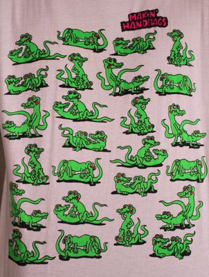 Making Handbags TShirt
unknown creator
Keywords: crocodilian;alligator;male;female;anthro;M/F;from_behind;cowgirl;oral;69;tshirt;humor
