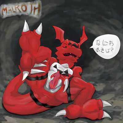 Guilmon
art by malroth
Keywords: anime;digimon;dragon;guilmon;male;anthro;solo;penis;masturbation;malroth