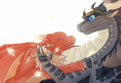 Fatehunter Birthday (Wings_of_Fire)
art by manaaaa
Keywords: wings_of_fire;nightwing;icewing;hybrid;dragon;male;feral;M/M;romance;non-adult;manaaaa