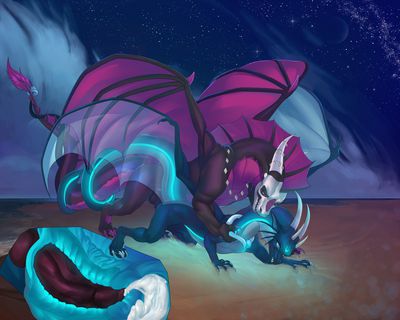 This Night of Love (internal)
art by marii5555
Keywords: dragon;dragoness;male;female;feral;M/F;penis;from_behind;vaginal_penetration;internal;ejaculation;spooge;marii5555