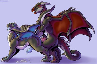 Drakes Having Sex
art by marjani
Keywords: dragon;male;feral;M/M;penis;from_behind;anal;spooge;marjani