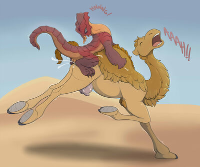 Camel Rider
art by mcfan
Keywords: dungeons_and_dragons;dragon;kobold;furry;camel;male;female;feral;M/F;penis;from_behind;vagnal_penetration;orgasm;ejaculation;spooge;mcfan