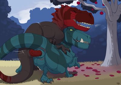 Fang and Red (Primal)
art by mcfan
Keywords: cartoon;primal;dinosaur;theropod;tyrannosaurus_rex;trex;red;fang;male;female;feral;M/F;penis;from_behind;cloacal_penetration;mcfan