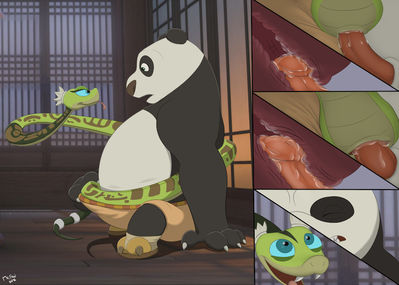 Unexpected Relation
art by mcfan
Keywords: cartoon;kung_fu_panda;furry;panda;snake;viper;master_viper;male;female;anthro;M/F;penis;apron;cloacal_penetration;internal;closeup;spooge;mcfan