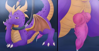 Collared Spyro
art by mel21-12
Keywords: videogame;spyro_the_dragon;spyro;dragon;male;anthro;bondage;solo;penis;closeup;spooge;mel21-12