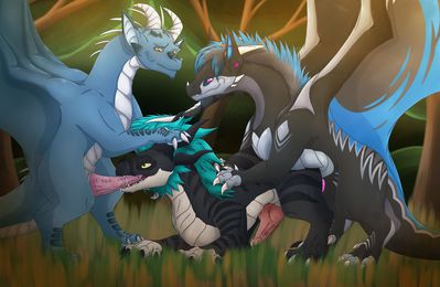 The Early Bird Gets The Prize (colored)
art by mel21-12
Keywords: dragon;male;feral;M/M;threeway;spitroast;penis;from_behind;oral;anal;spooge;mel21-12