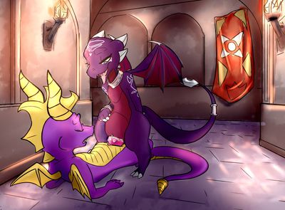Cynder Riding Spyro
art by mendobear
Keywords: videogame;spyro_the_dragon;dragon;dragoness;spyro;cynder;male;female;anthro;M/F;penis;cowgirl;vaginal_penetration;spooge;mendobear