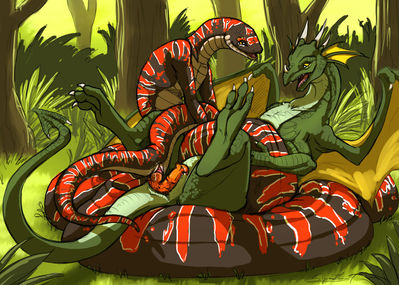 Naga
art by syrinoth
Keywords: dragon;male;snake;naga;female;anthro;M/F;penis;hemipenis;bondage;cloacal_penetration;syrinoth