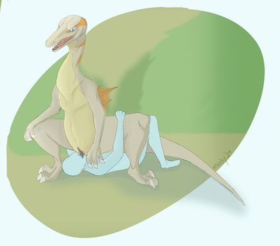 Anon Raptor Loving
art by michy (?)
Keywords: beast;dinosaur;theropod;raptor;female;feral;human;man;male;M/F;vagina;oral;michy