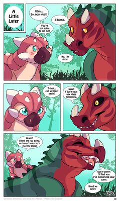 Strange Dynamics, page 10
art by mieno
Keywords: comic;dinosaur;theropod;ceratosaurus;ankylosaurus;male;female;feral;M/F;suggestive;humor;mieno