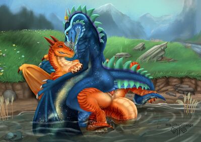 Riverside Breeding
art by mik3thestrange
Keywords: dragon;dragoness;wyvern;male;female;feral;M/F;penis;cowgirl;vaginal_penetration;mik3thestrange