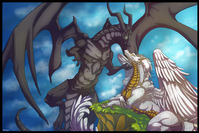 Dragon Love
art by mingchee
Keywords: dragon;dragoness;male;female;feral;M/F;romance;non-adult;mingchee