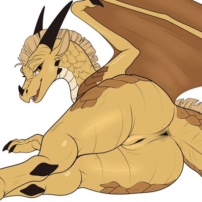 Sandwing Presenting (Wings_of_Fire)
art by mirage51
Keywords: wings_of_fire;sandwing;dragoness;female;feral;solo;vagina;presenting;mirage51