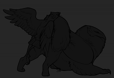 Hubris and Krii Mating
art by mirkrali
Keywords: gryphon;male;female;feral;M/F;from_behind;suggestive;mirkrali