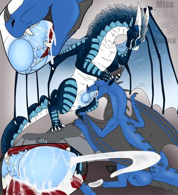 Syrazor and Nightfrost Oral (Wings_of_Fire)
art by misskarma
Keywords: wings_of_fire;icewing;nightwing;hybrid;syrazor;dragon;male;feral;M/M;penis;oral;closeup;internal;ejaculation;spooge;misskarma