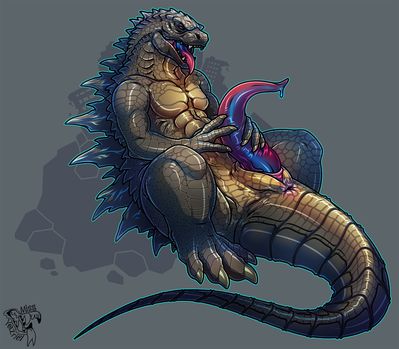 King of Monsters
art by missyazriel
Keywords: godzilla;gojira;male;anthro;solo;penis;masturbation;macro;spooge;missyazriel