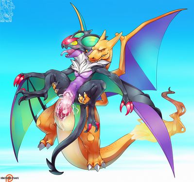 Charizard and Noivern Having Sex
art by missyazriel
Keywords: anime;pokemon;dragon;dragoness;wyvern;noivern;charizard;male;female;anthro;M/F;penis;reverse_cowgirl;vaginal_penetration;spooge;missyazriel