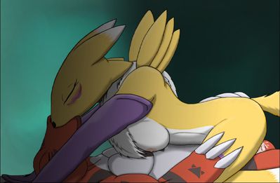 Renamon On Top
art by moltsi
Keywords: anime;digimon;dragon;guilmon;furry;canine;fox;renamon;male;female;anthro;breasts;M/F;penis;cowgirl;spooge;moltsi