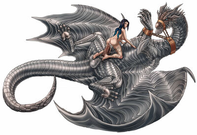 Riding Kushala_Daora
art by monodog
Keywords: beast;videogame;monster_hunter;kushala_daora;dragon;male;feral;human;woman;female;M/;bondage;penis;cowgirl;vaginal_penetration;macro;spooge;monodog