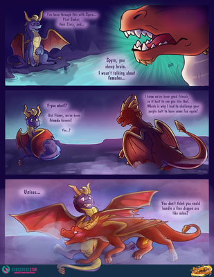 Reunited Friendship 5
art by monsterfuzz
Keywords: comic;videogame;spyro_the_dragon;dragon;spyro;flame;male;anthro;M/M;suggestive;monsterfuzz