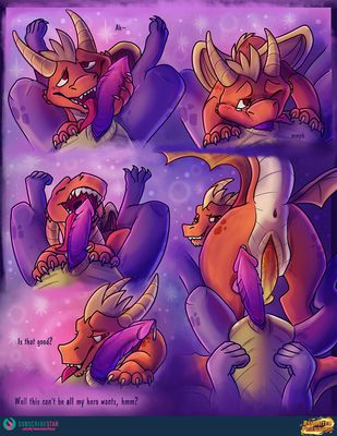 Reunited Friendship, page 7
art by monsterfuzz
Keywords: comic;videogame;spyro_the_dragon;dragon;spyro;flame;male;anthro;M/M;penis;oral;presenting;monsterfuzz