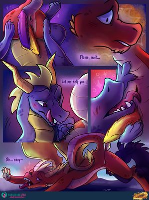 Reunited Friendship, page 8
art by monsterfuzz
Keywords: comic;videogame;spyro_the_dragon;dragon;spyro;flame;male;anthro;M/M;penis;oral;anal;rimjob;presenting;monsterfuzz