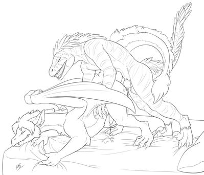 Dragon Style
art by moodyferret
Keywords: dragon;dinosaur;theropod;raptor;feral;anthro;male;M/M;from_behind;anal;penis;spooge;moodyferret