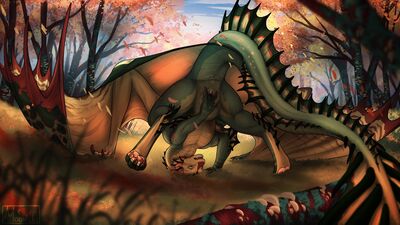 Horny For Autumn
art by moonski
Keywords: dragoness;female;feral;solo;vagina;masturbation;fingering;vaginal_penetration;moonski