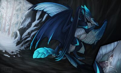 Levi and Snowtear (anal)
art by moonski
Keywords: dragon;dragoness;male;female;feral;M/F;penis;vagina;missionary;anal;closeup;spooge;moonski