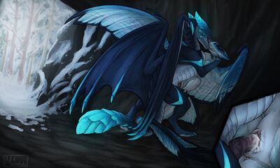 Levi and Snowtear (vaginal)
art by moonski
Keywords: dragon;dragoness;male;female;feral;M/F;penis;missionary;vaginal_penetration;closeup;spooge;moonski