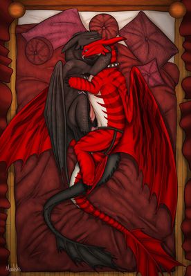 Red Romance
art by moonski
Keywords: how_to_train_your_dragon;httyd;night_fury;dragon;dragoness;male;female;feral;M/F;penis;missionary;anal;dildo;strapon;masturbation;moonski