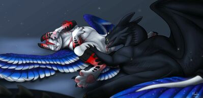 Submissive Sweetness
art by moonski
Keywords: how_to_train_your_dragon;httyd;night_fury;dragon;dragoness;male;female;feral;M/F;vagina;oral;moonski