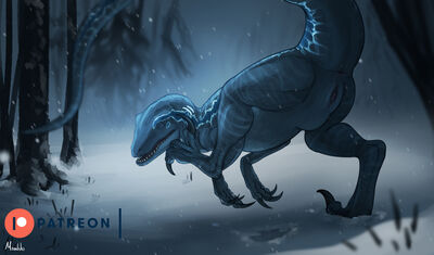 Winter Blue
art by moonski
Keywords: jurassic_world;dinosaur;theropod;raptor;deinonychus;blue;female;feral;solo;vagina;presenting;moonski