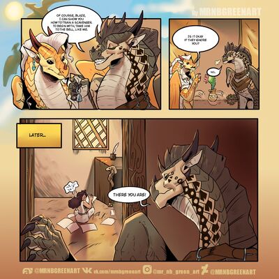 How To Train Your Scavenger 1 (Wings_of_Fire)
art by mrnbgreenart
Keywords: comic;wings_of_fire;sandwing;smoulder;princess_blaze;flower;human;woman;dragon;dragoness;male;female;feral;solo;non-adult;mrnbgreenart