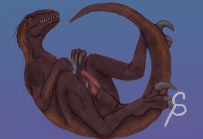 Indoraptor
art by mrpurpleroach
Keywords: jurassic_world;dinosaur;theropod;raptor;indoraptor;male;feral;solo;penis;mrpurpleroach