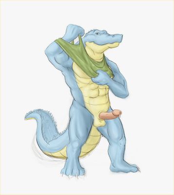 Gator
art by mud_wolfy
Keywords: crocodilian;alligator;male;anthro;solo;penis;spooge;mud_wolfy