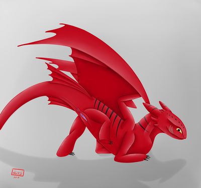 Rymel
art by mus0
Keywords: how_to_train_your_dragon;httyd;night_fury;dragoness;female;anthro;solo;vagina;presenting;mus0