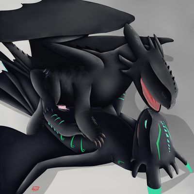 Toothless and Sierra
art by mus0
Keywords: how_to_train_your_dragon;httyd;night_fury;dragon;dragoness;male;female;feral;M/F;penis;missionary;vaginal_penetration;spooge;cgi;mus0
