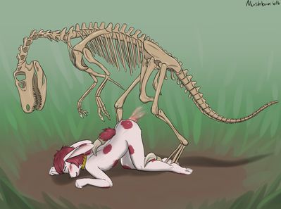 Raptor Bones
art by mushbun
Keywords: dinosaur;theropod;raptor;furry;rabbit;male;anthro;M/M;skeleton;penis;from_behind;anal;mushbun