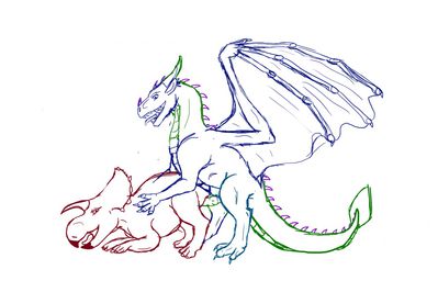 Syrazor and Avaceratops Mating 3
art by mykamoon
Keywords: dragon;syrazor;dinosaur;ceratopsid;avaceratops;male;female;feral;M/F;penis;from_behind;mykamoon