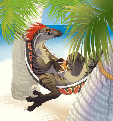 Beach Raptor
art by n0rad
Keywords: dinosaur;theropod;raptor;male;feral;solo;non-adult;beach;n0rad