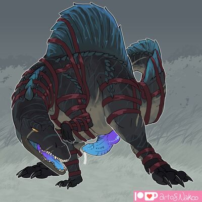 Bound Spinosaur
art by nakoo
Keywords: dinosaur;theropod;spinosaurus;bondage;male;feral;solo;penis;spooge;nakoo