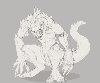 Deathclaw
art by naoma-hiru
Keywords: videogame;fallout;reptile;lizard;deathclaw;feral;solo;cloaca;naoma-hiru